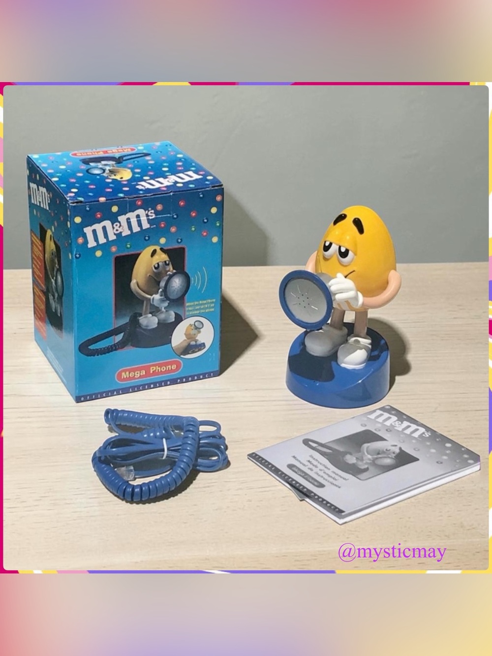 NEW Vintage M&Ms Candy YELLOW PEANUT GUY Megaphone Landline Wall Telephone Phone